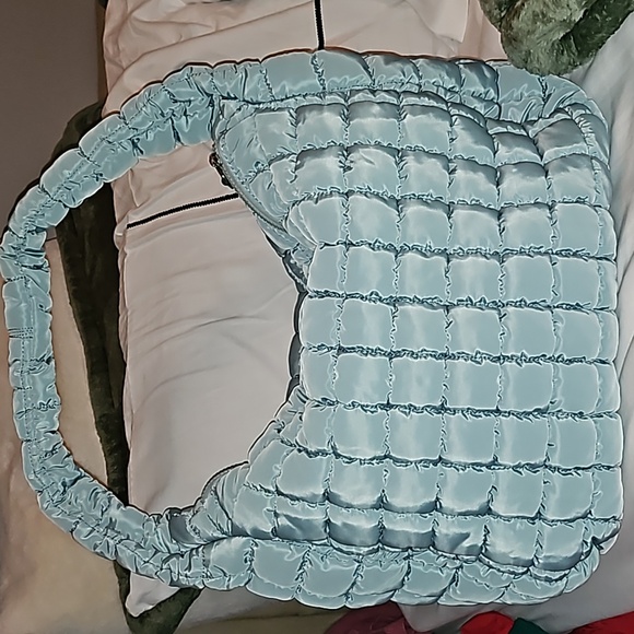 Free People Handbags - Free people movement Hobo light blue quilted soft shoulder bag